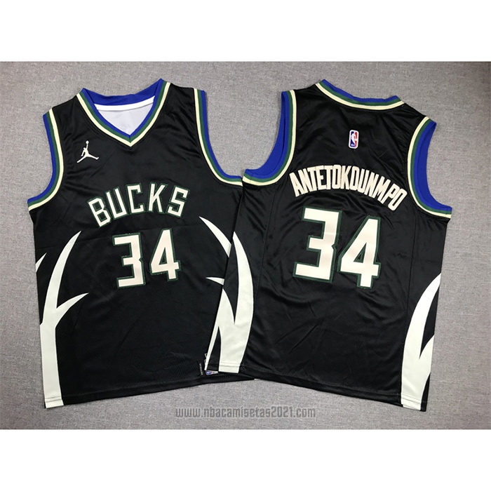 Camiseta Nino Milwaukee Bucks Giannis Antetokounmpo #34 Statement 2022-23 Negro